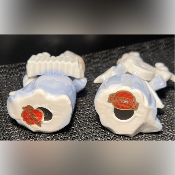 Set (2) Vintage Sanmyro Japan Porcelain Songbird Angels Mandolin Concertina 3.5” - Picture 12 of 12